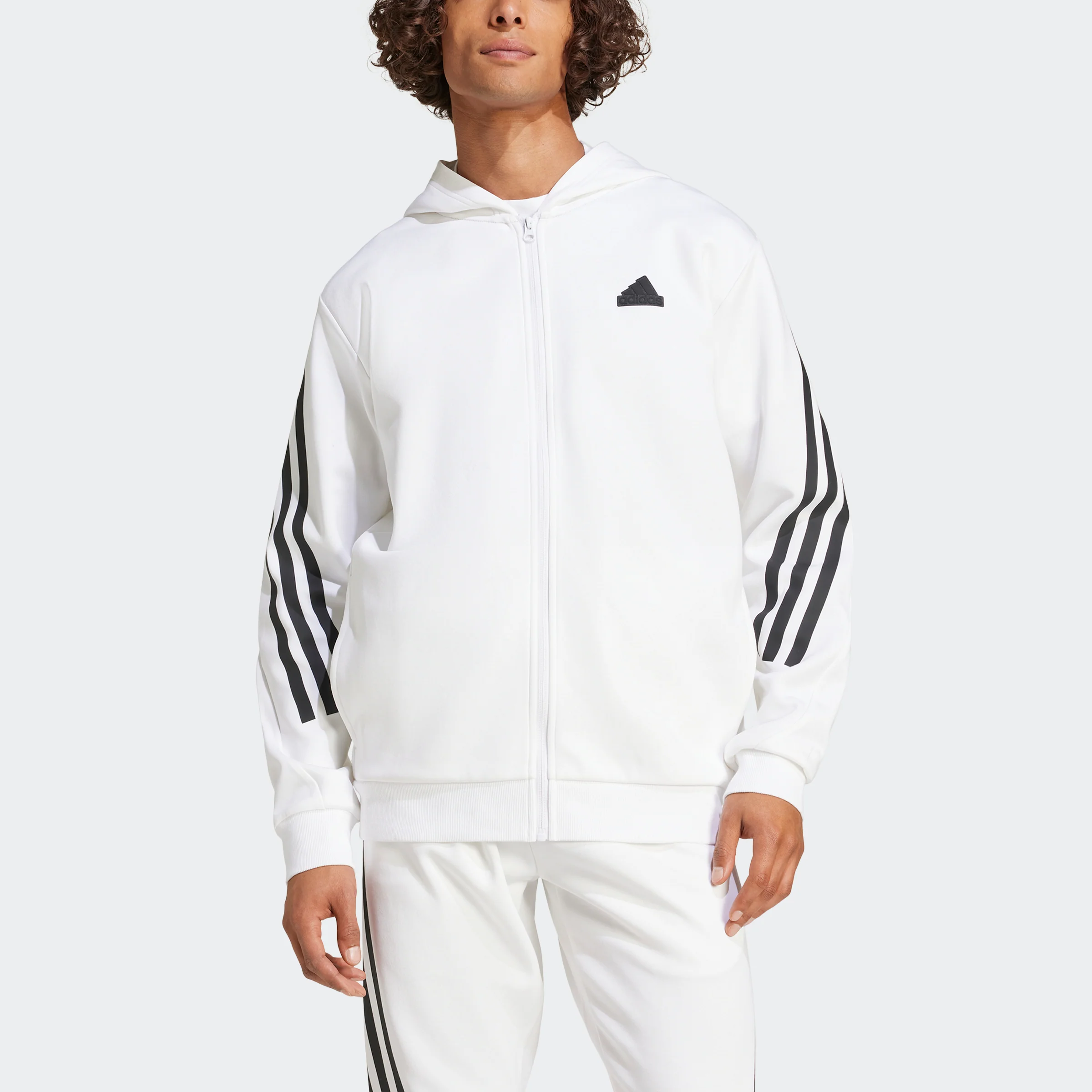 סווטשירט קפוצ'ון FUTURE ICONS 3-STRIPES בצבע לבן - Image 5