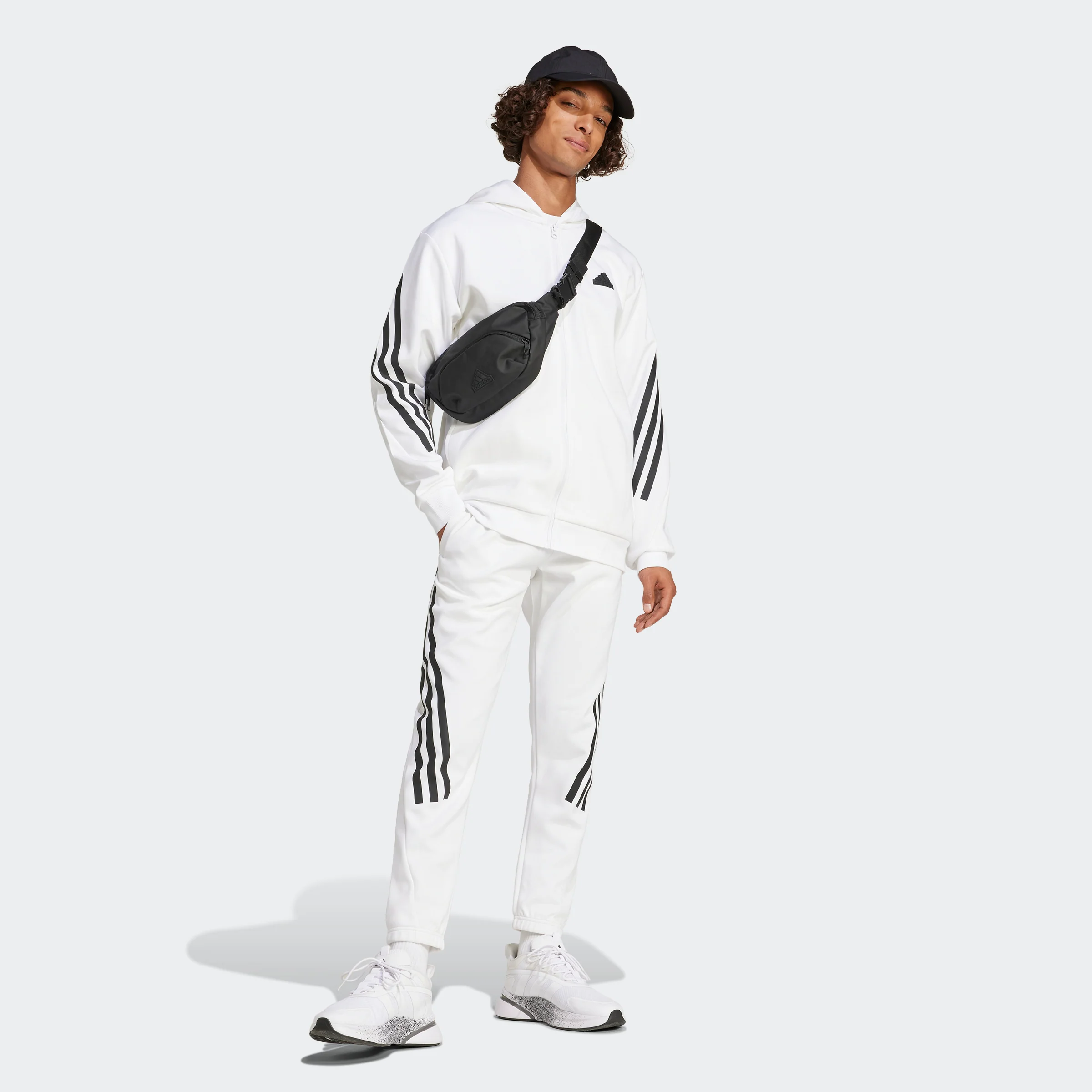 סווטשירט קפוצ'ון FUTURE ICONS 3-STRIPES בצבע לבן - Image 7