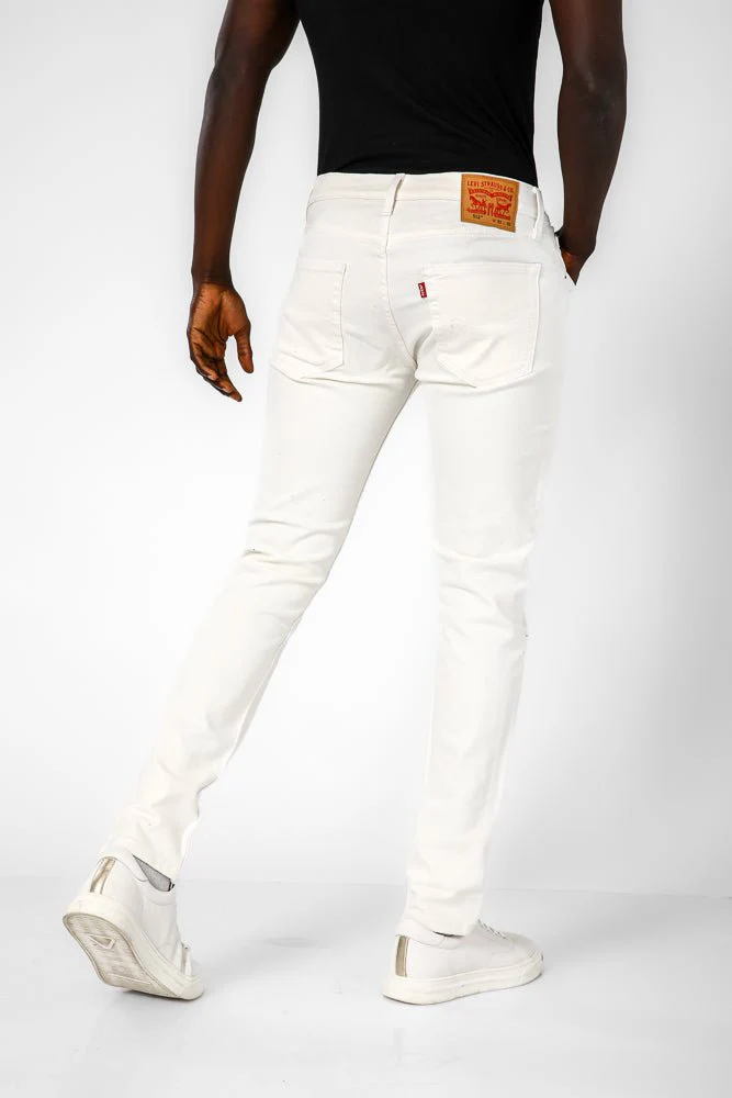 WHITE-POCKETS גי'נס לגברים 512 בצבע לבן - Image 4