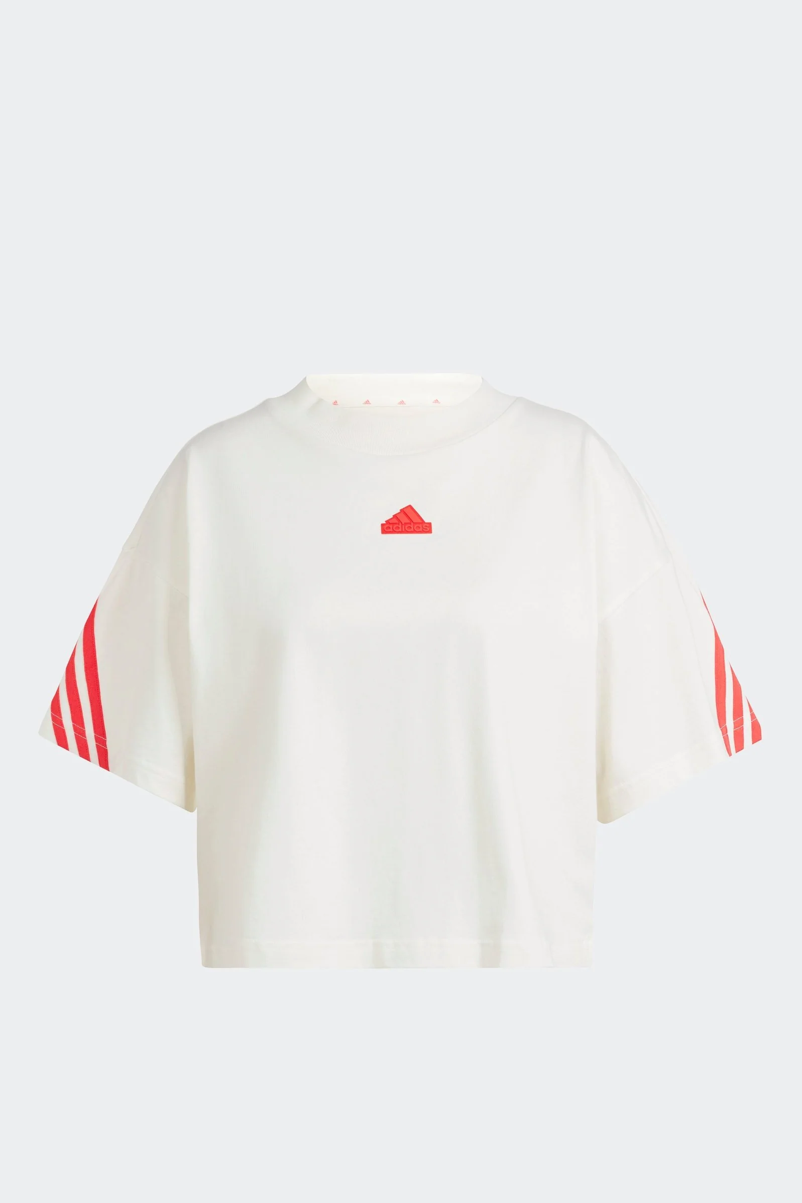 טישירט לנשים FUTURE ICONS 3-STRIPES בצבע לבן ואדום - Image 5