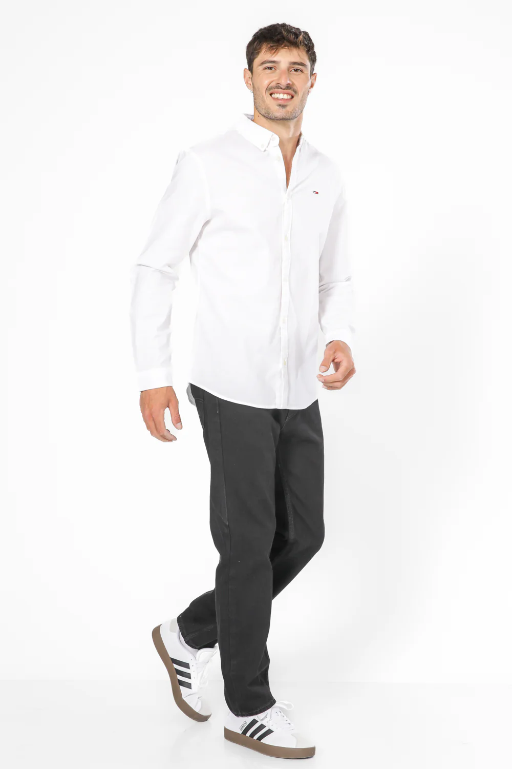מכופתרת SLIM STRETCH OXFORD בצבע לבן | טומי הילפיגר
