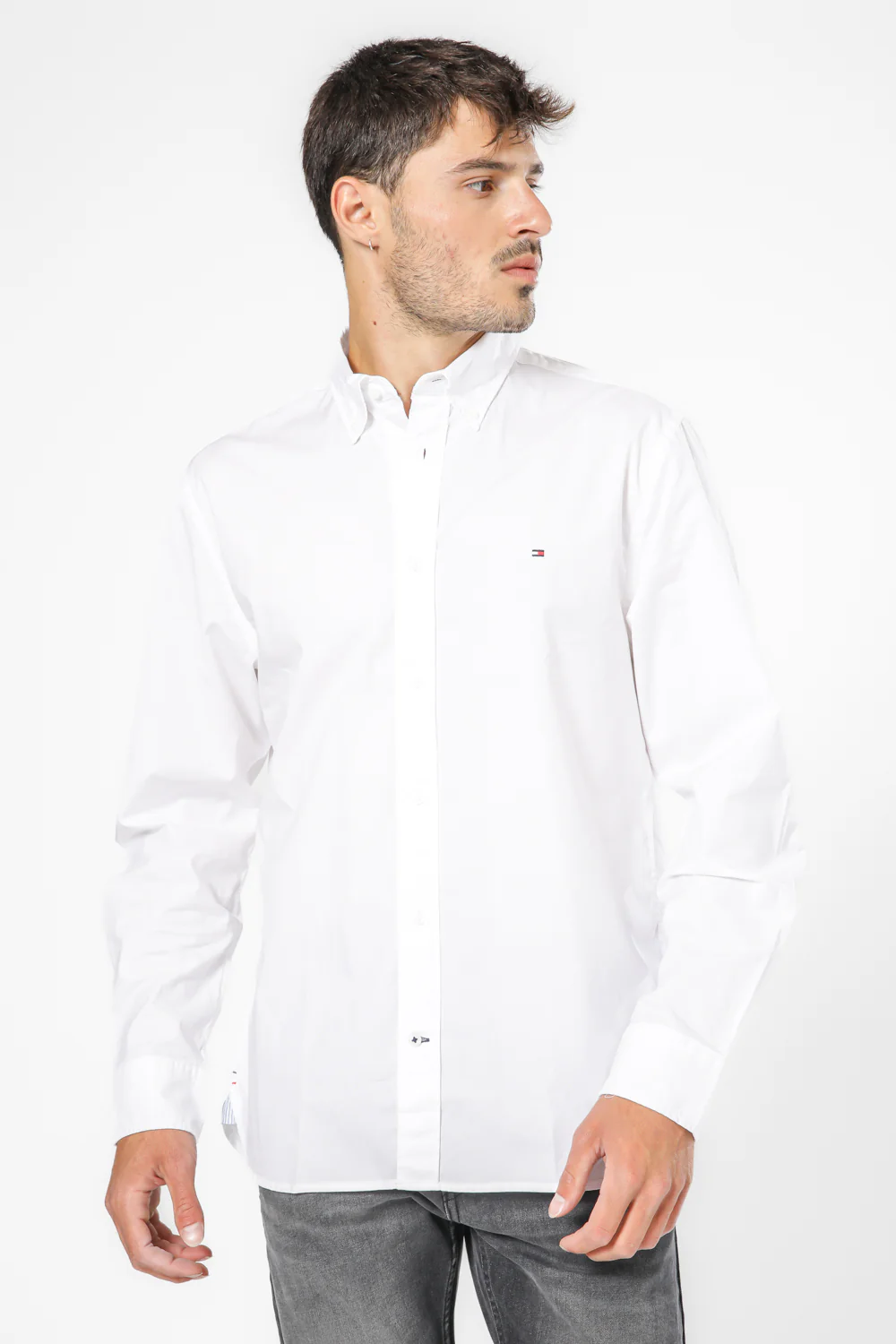 מכופתרת SLIM STRETCH OXFORD בצבע לבן | טומי הילפיגר - Image 3