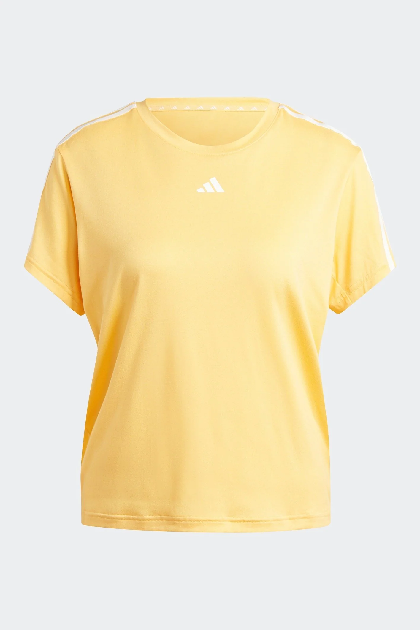 טישירט לנשים AEROREADY TRAIN ESSENTIALS 3-STRIPES בצבע צהוב - Image 6